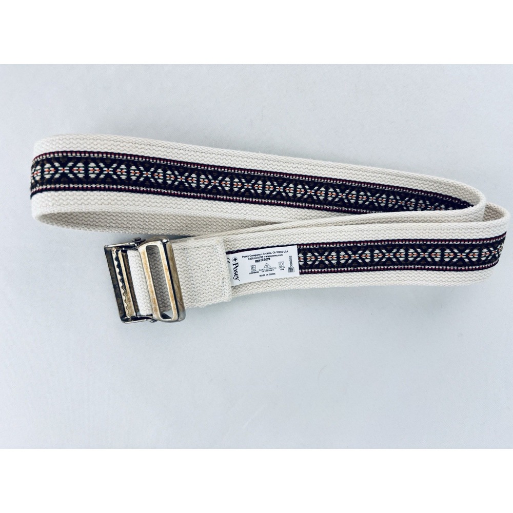 Posey Gate Strap Belt Canvas Southwestern Stitch Design Adjustable 48"x2" EUC!